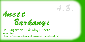 anett barkanyi business card